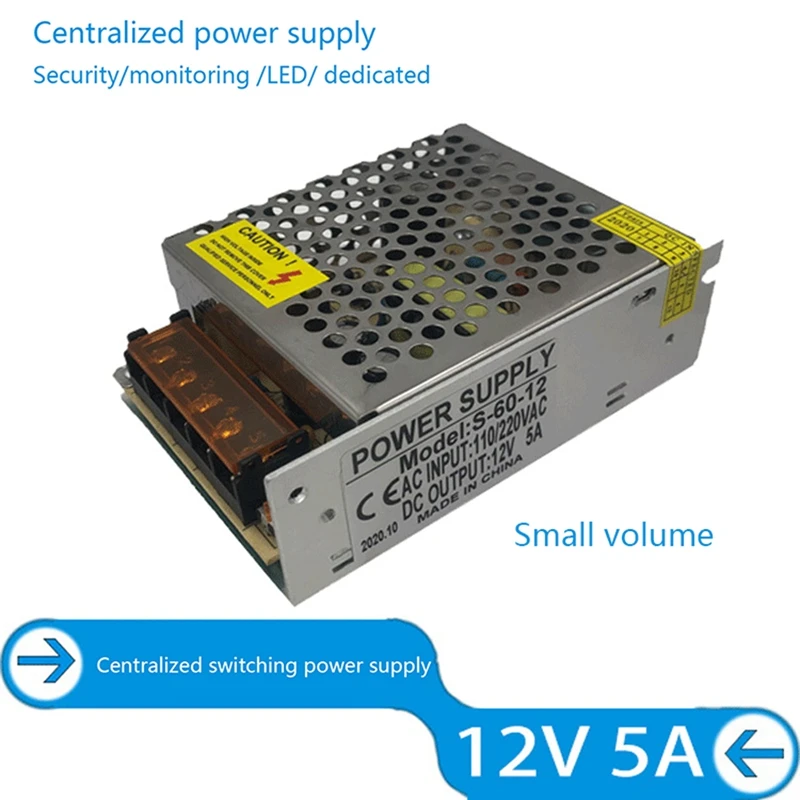 

12V 5A Switch Power Supply 60W Light Transformer 220V To 12V Power Supply Source Adapter For LED Strip CCTV