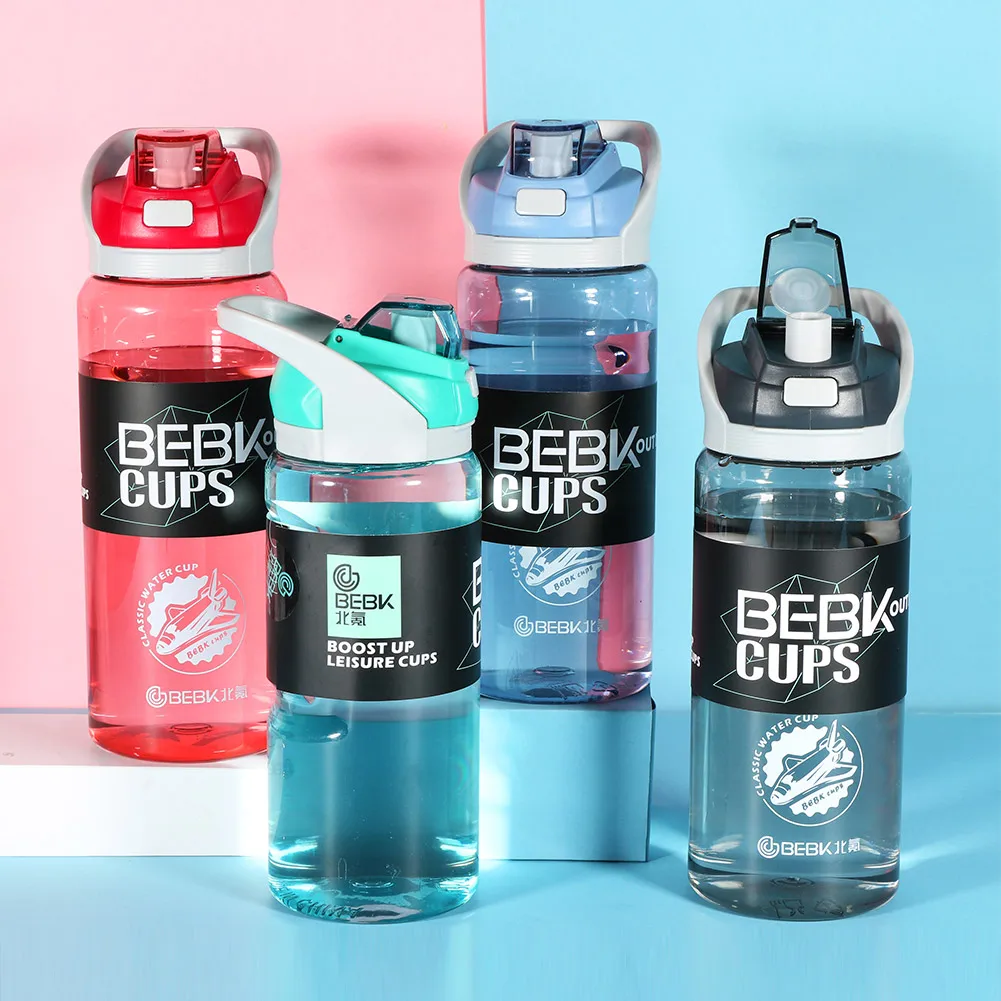 

800/1000mL Water Bottle With Bounce Cover Leakproof Cup For Outdoor Sport Bottle For Outdoor Sports Fitness Camping Hiking
