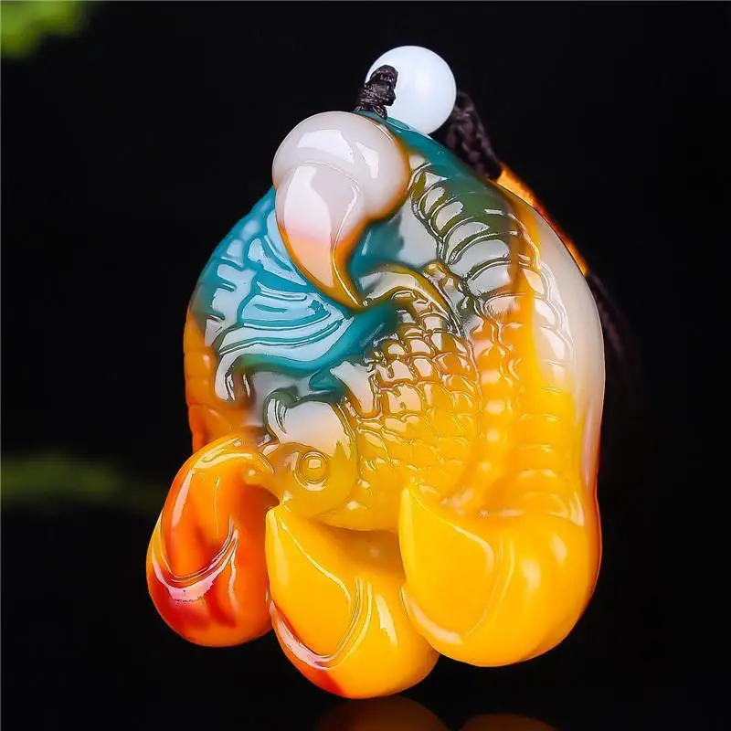 Природный Синьцзян красочный нефритовый Орел коготь рыбы Подвеска для мужчин и женщин захват возможности Орел захват