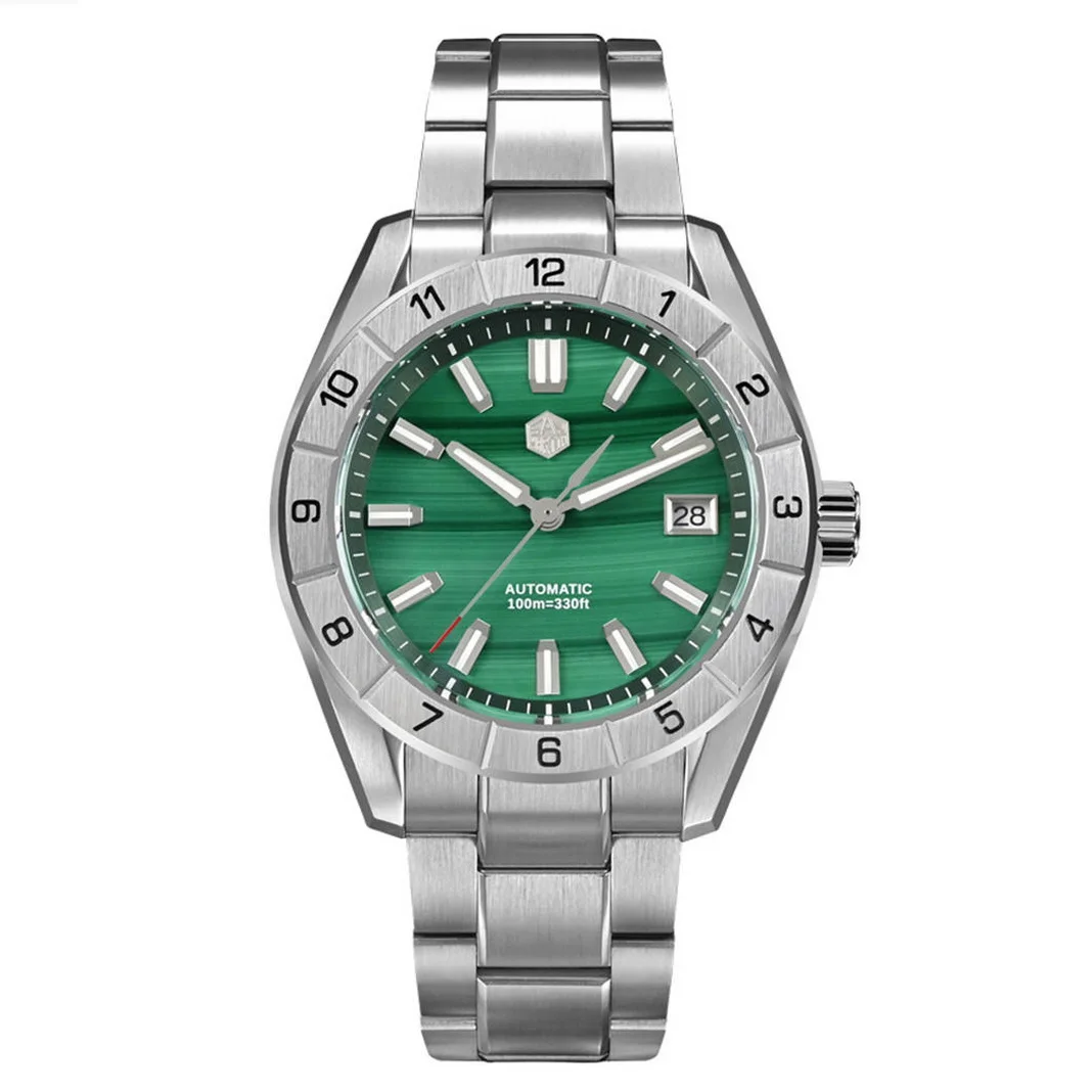 Мужские автоматические часы San Martin 42 мм механические наручные 10 АТМ светящийся