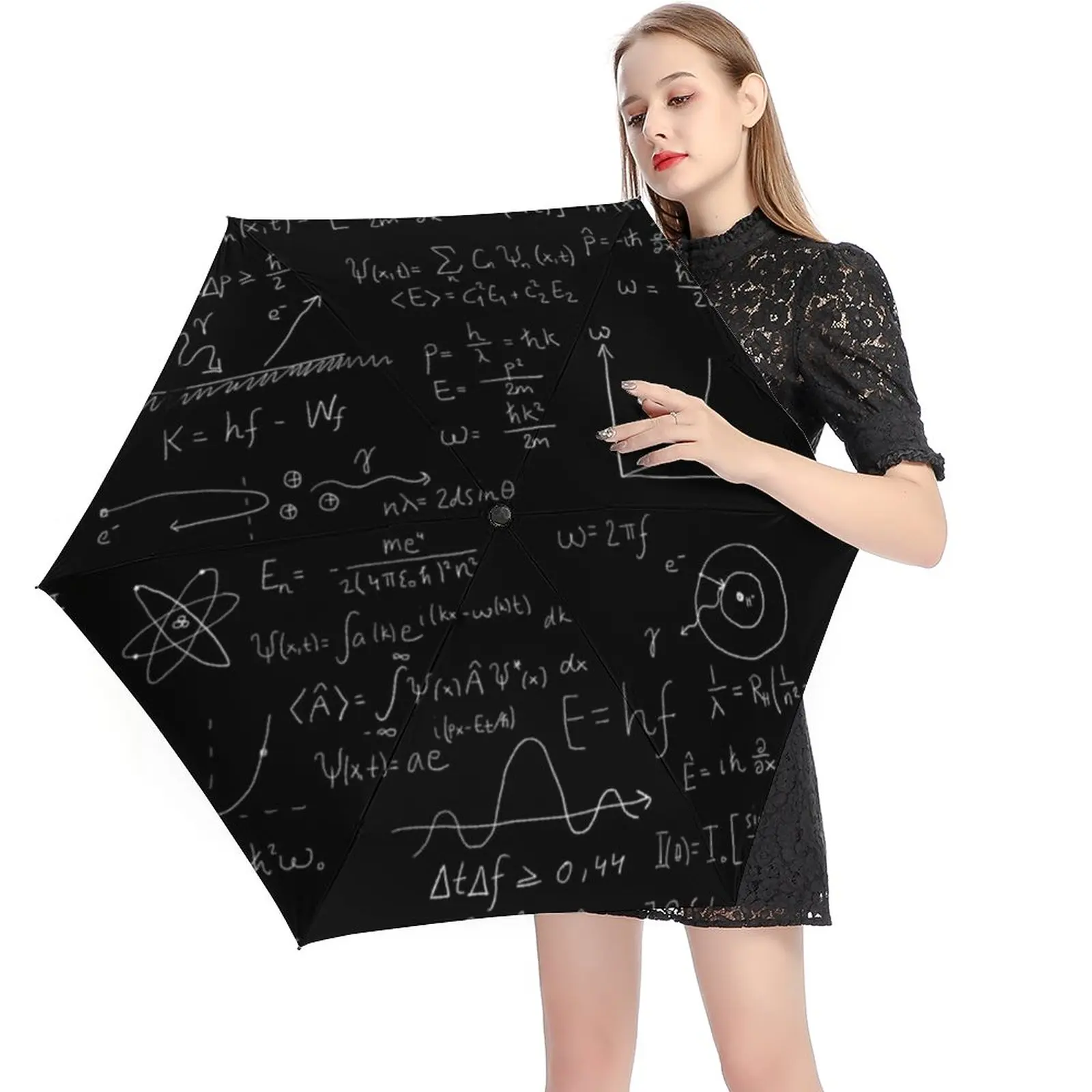 

Funny Math 5 Fold 6 Ribs Umbrella Quantum Physics Mini Pocket Umbrella Wind Proof Umbrellas for Male Female