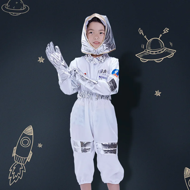 

Childrens Astronaut Costume Role-Playing Halloween Costume Carnival Cosplay Full Dressing Ball kids Rocket Party Game Space Suit