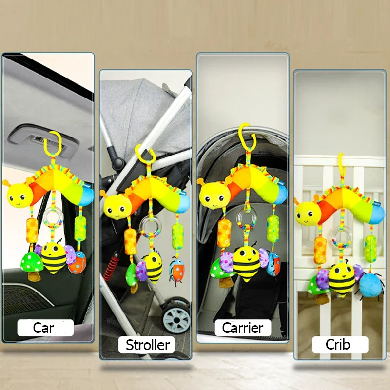 Детские игрушки для детей 0 3 6 12 месяцев Радужная активность Плюшевая коляска с