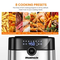 1750w 6 quart electric air fryer for home convection oven kitchen for french fries dual control oilless with led touch screen
