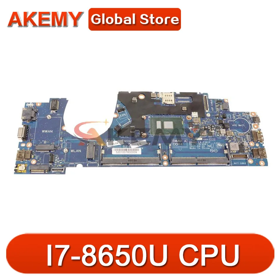 

For Dell Latitude 5290 Laptop Motherboard DDM60 LA-F391P With SR3W0 I7-8650U CPU CN-0TKGT3 0TKGT3 TKGT3 100% Test Fast Ship