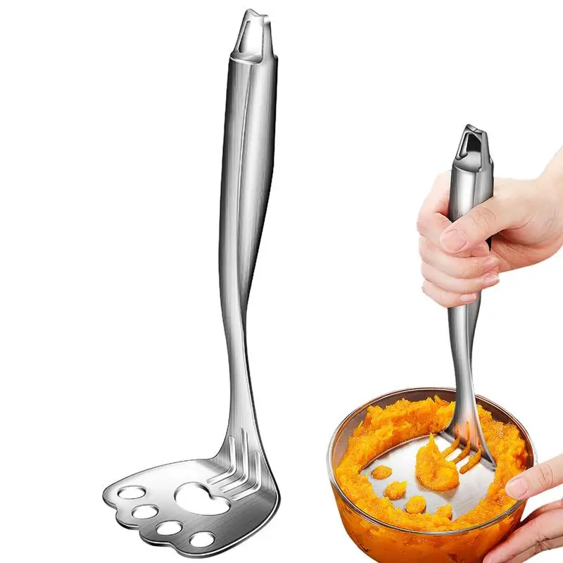 

Potato Masher Stainless Steel Metal Potato Ricer Cute Cat Paw Design Hand Masher Kitchen Tool Press And Mash Kitchen Food Gadget