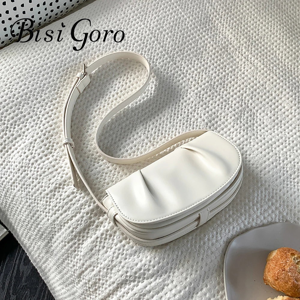 

Сумка на плечо Bisi Goro женская из экокожи, модный саквояж на плечо, Повседневная сумочка-мешок в простом стиле, портфель