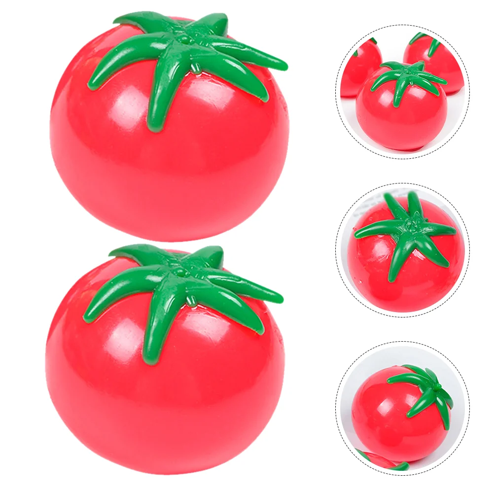 

8 Pcs Toys Decompression Birthday Party Favors Adorable Tomato Shaped Elastic Supple Squeeze Stress Vegetable Funny Stretchy