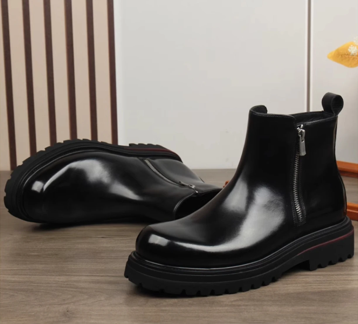 Мужские ботинки Sipriks из натуральной кожи модная Элегантная черная обувь