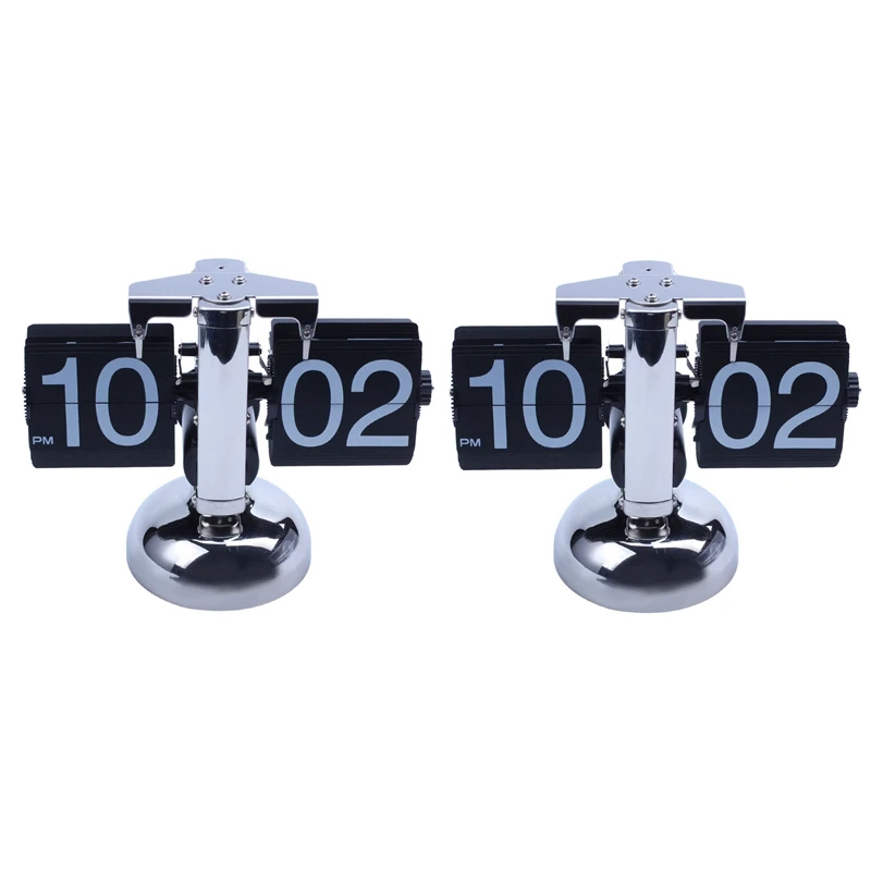 

2X Retro Flip Down Clock - Internal Gear Operated