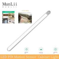 munlii led pir motion sensor cabinet light lighting kitchen closet wardrobe cabinet light battery magnetic led light