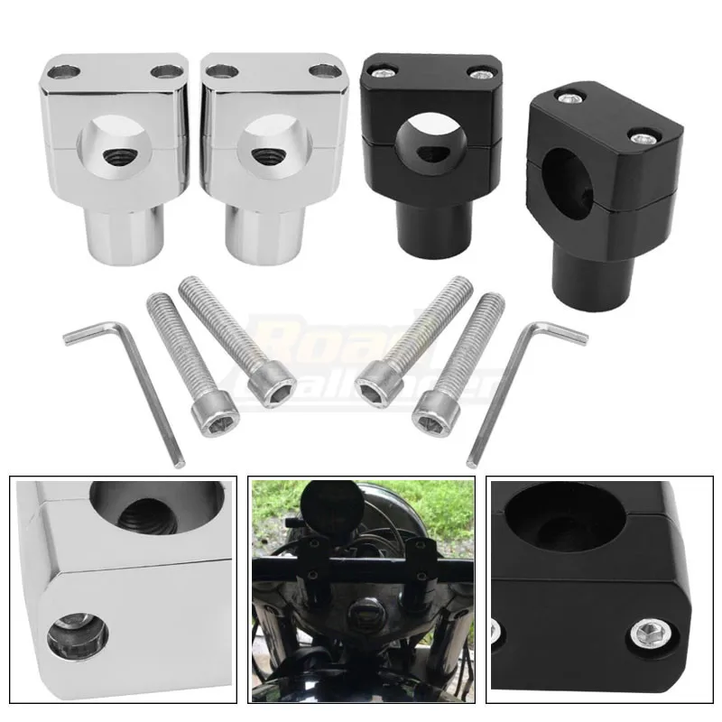 Motorcycle 1" Handlebar Risers Kit Mount Clamp Aluminum for Harley Honda Kawasaki Suzuki Yamaha 25mm Handle Bars |