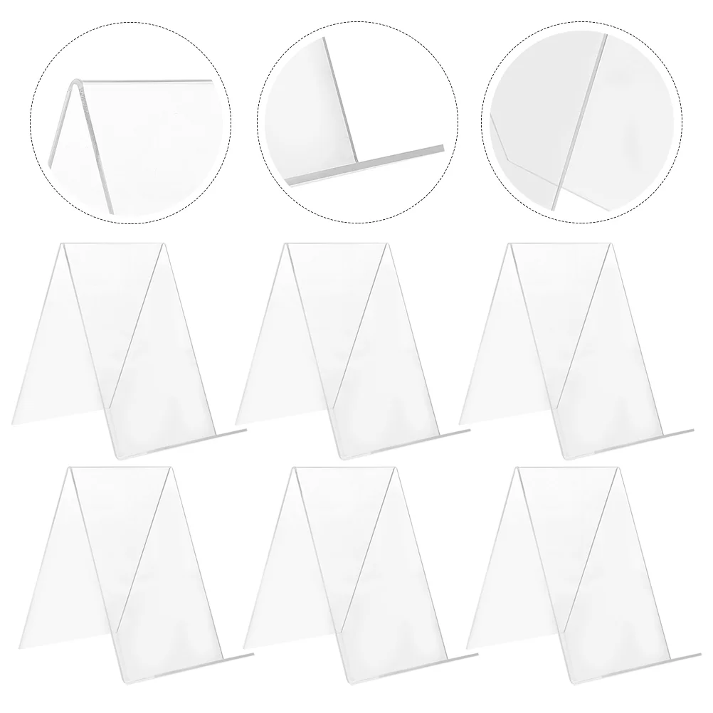 

6 Pcs Book Stand Display Holder Tablet Picture Rack Acrylic Office Magazine Frame