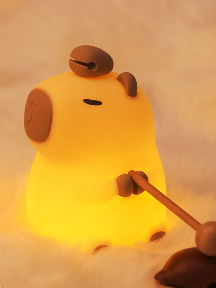 Ночник с капибарой регулируемая яркость милый настольный светильник со