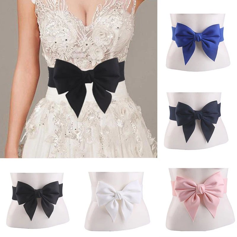 

Corset Accessories Elastic Waistband for Dress Waist Band Women Navy Wide Belt Sweet Cute Bow Belt Women Belt Wild Waistband