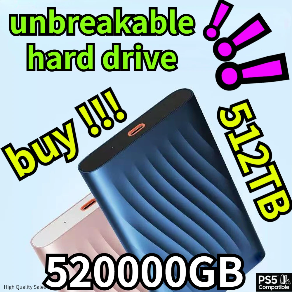 

Portable SSD 2TB High-speed Mobile Solid State Drive 512GB External Storage Decives Type-C USB 3.1 Hard Disks for Laptop/PC/ Mac