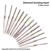 10pc 0 8 2 5mm round bar diamond grinding head mounted point bits burr polishing abrasive tools for stone jade peeling engraving