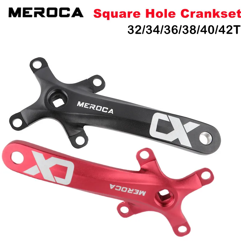 

MEROCA 170mm Mountain Bike Square Hole Crankset 104BCD 32T 34T 36T 38T 40T 42T Sprocket Aluminum Alloy MTB Crank Set