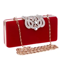 exquisite velvet women evening bag clutch bag diamonds design luxury elegant for ladies girls party bag wedding purse box bag