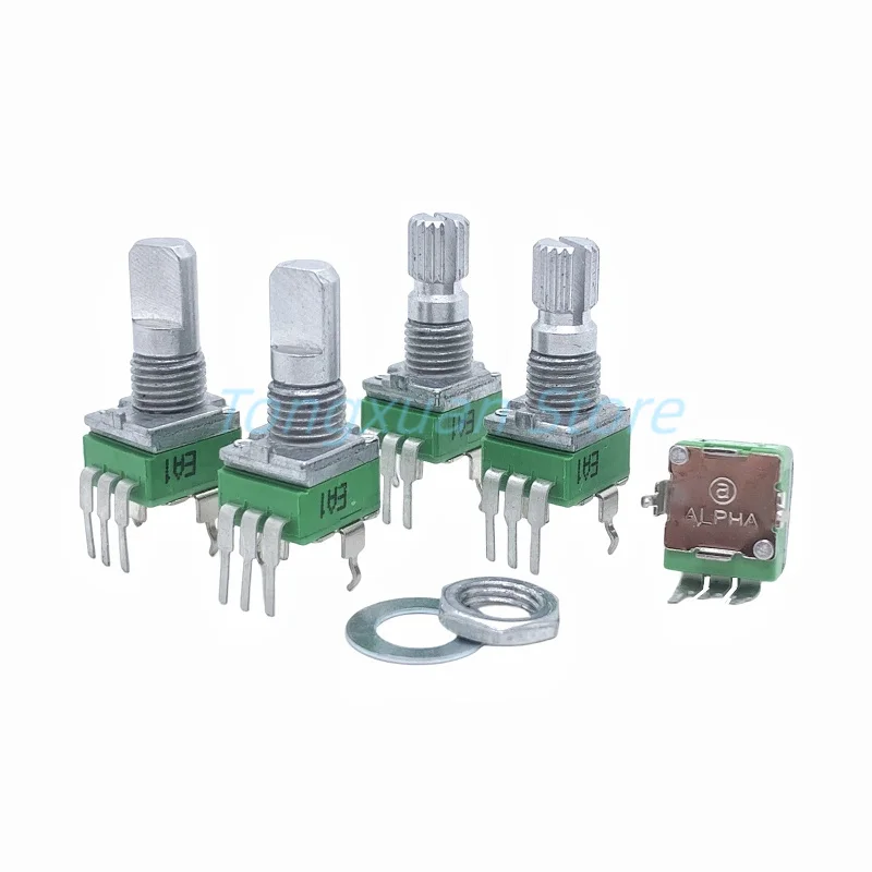 

Потенциометр ALPHA RD901F, 1 шт., односекционный вертикальный 3-контактный потенциометр 09 типа B10K 20K 50K 100K, осевая длина 15 мм, вал сливы