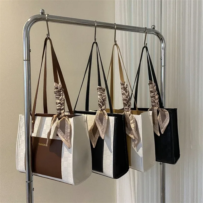 

Bag Large Capacity, Fashionable and Versatile 2023 Autumn Winter New Silk Scarf Handheld Shoulder Bag Tote Bag Bags for Women