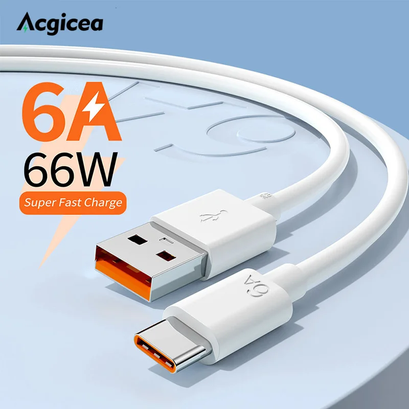 

Type C USB Cable For Samsung Xiaomi MI Huawei OPPO 6A 66W Fast Charging Date Cable Type C 0.25M 1M 2M Super Fast Charge Cables