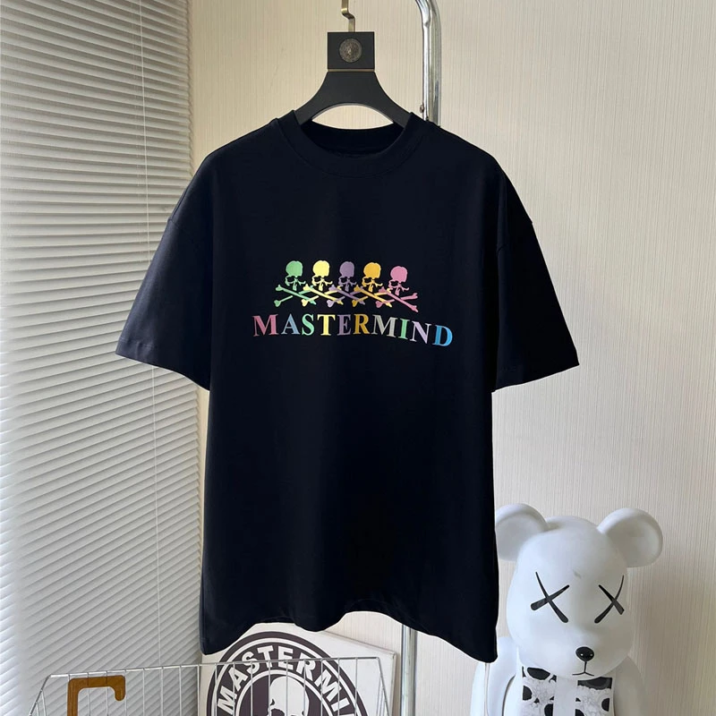 

MASTERMIND MMJ 22SS Skull Clashing Prints Trendy and Versatile Crew Neck Men and Women Loose Casual Short-sleeved T-shirt