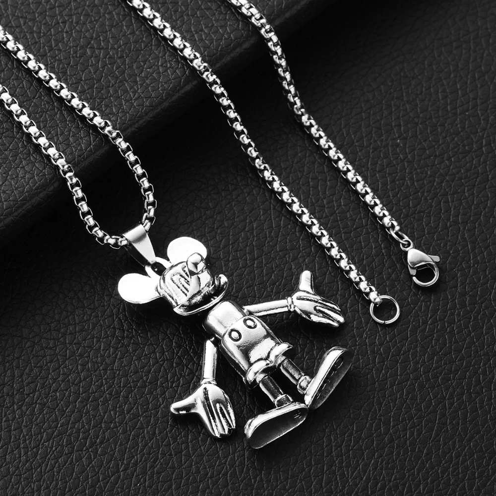 

Mickey Mouse Disney Trend Necklaces for Kids Anime Jewelry Accessories Cute Pendant Sweater Chain Boys Girls Birthday Xmas Gifts