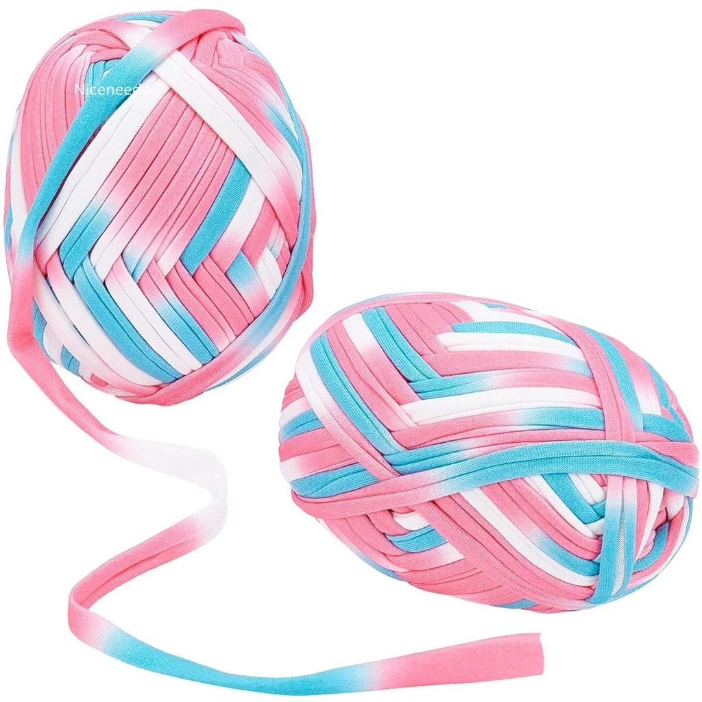 

2Pcs 33Yard T-Shirt Bulky Yarn Knitting Chunky Yarn Fabric Cloth for Crocheting Beginners Learn to Crochet 3.7 Ounce x 2