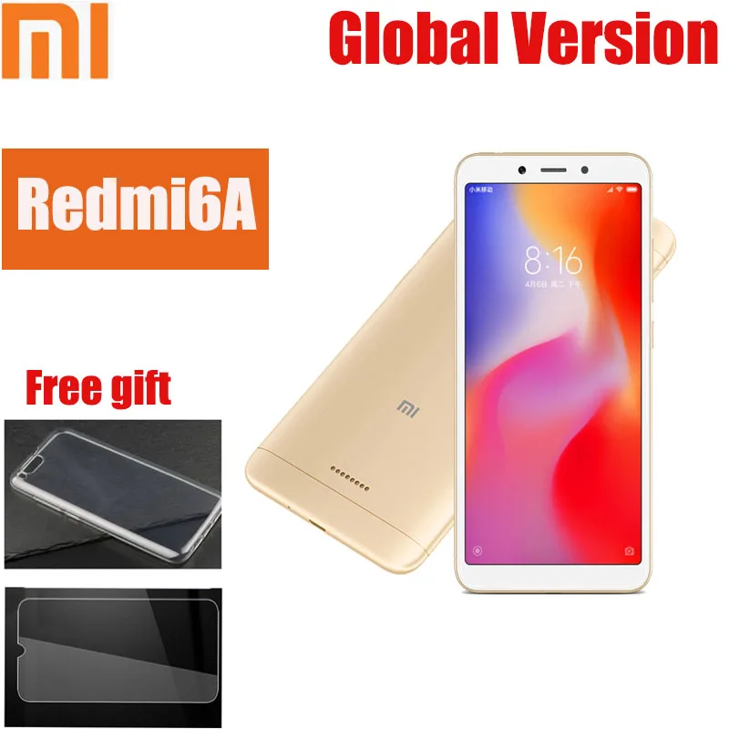 Smartphone Redmi 6A smartphone 5.45'' Full Screen 13MP Camera AI Face Unlock MIUI 9 Support Global Version RAM ROM2 16G