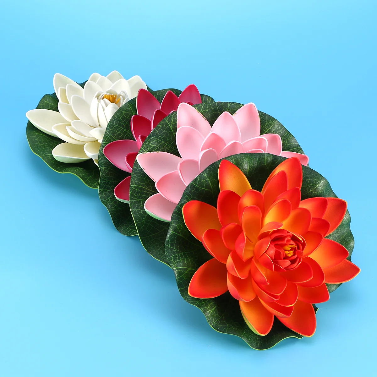 

Lotus Water Lily Pond Flower Artificial Floating Leaf Fish Aquarium Fake Realisticdecorornaments Lifelike Ornament Flowers Tank