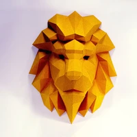 3d paper model handmade 58cm lion diy wall papercraft home decor wall decoration puzzles educational diy kids toys gift 1412