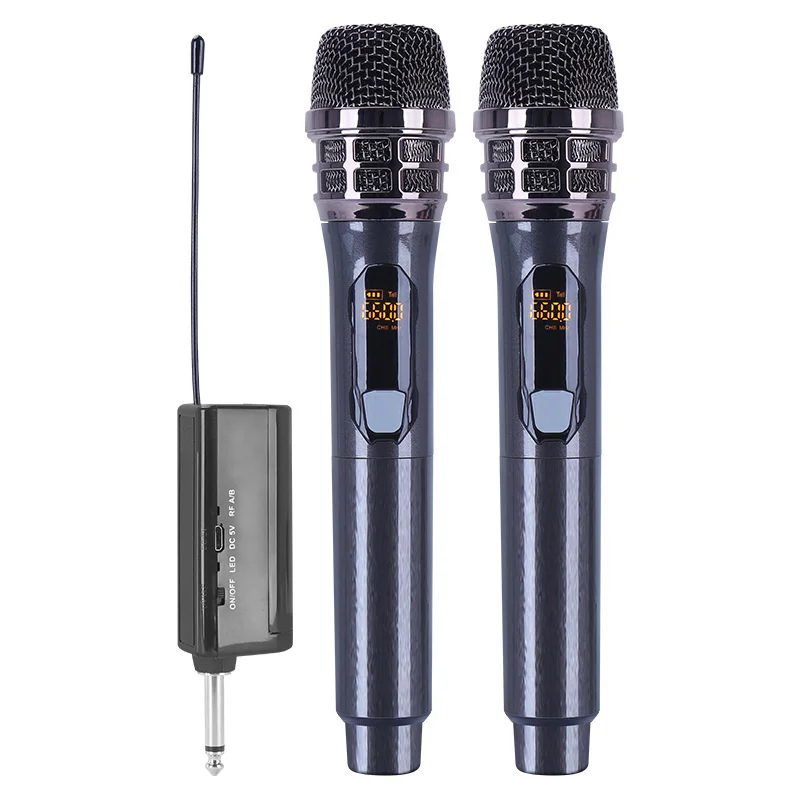 

Wireless Microphone 2 Channels UHF Professional Handheld Mic For Party Karaoke Church Show Meeting 50 Meters Distance Speech