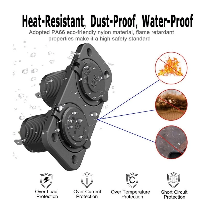 Автомобильное зарядное устройство QC 3 0 с двумя USB-портами 12 В