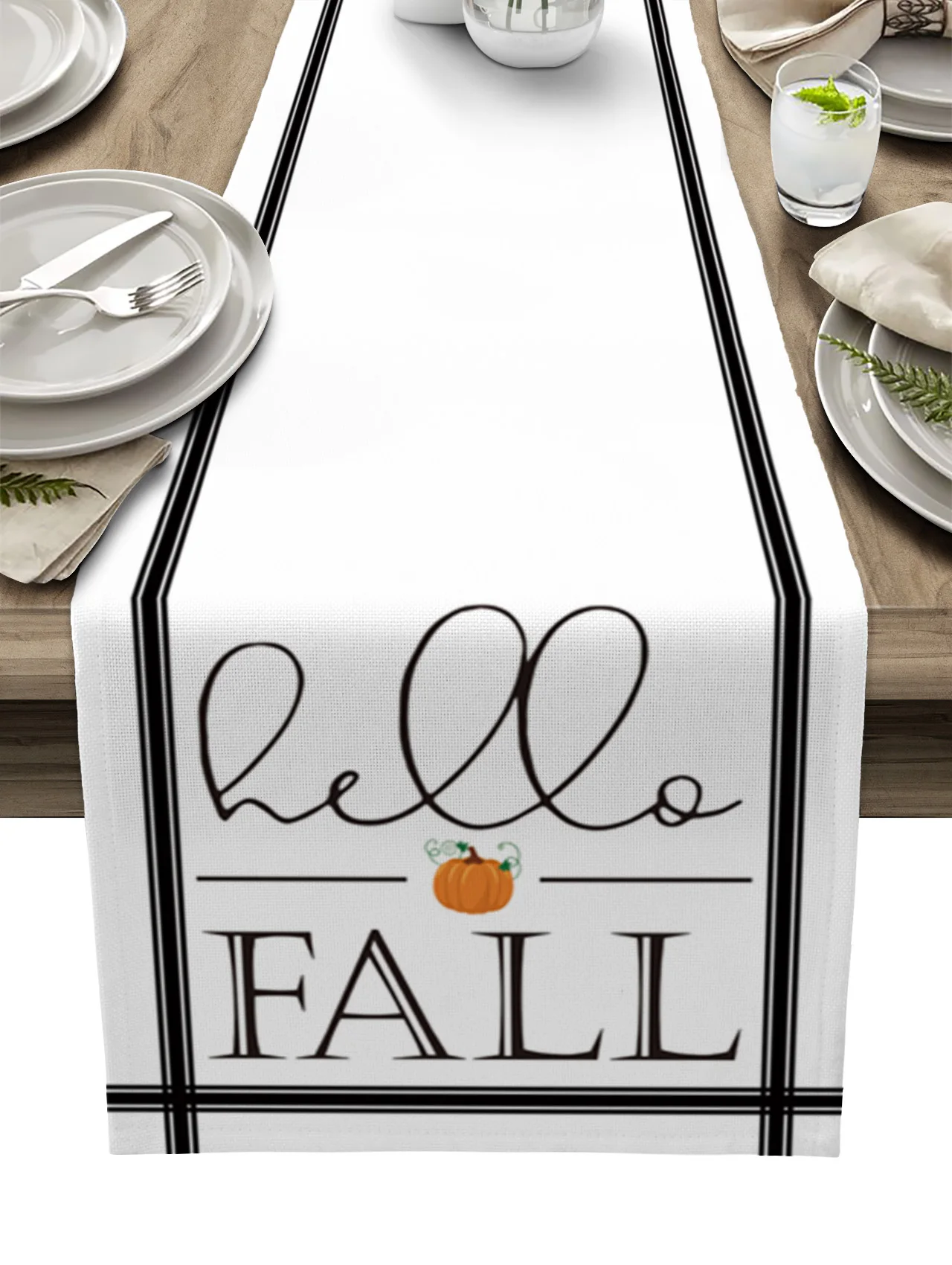

Осенняя настольная скатерть с изображением тыквы для гостиной, кухни, домашняя скатерть, модная подстилка для улицы вечерние ринки, свадьбы