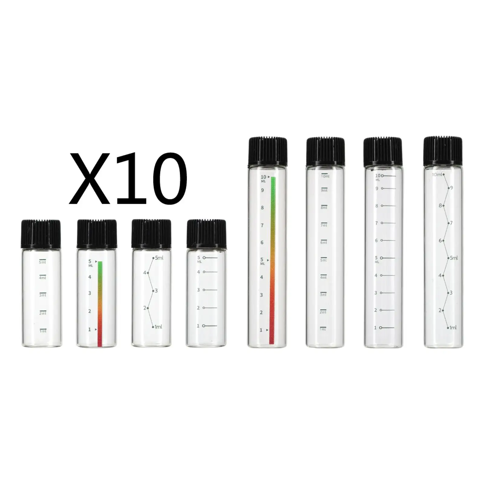 

10Pcs Empty Sample Bottles Refillable with Personalized Scale Mini Jars for Aromatherapy Travel Cosmetic Essential Oil Party