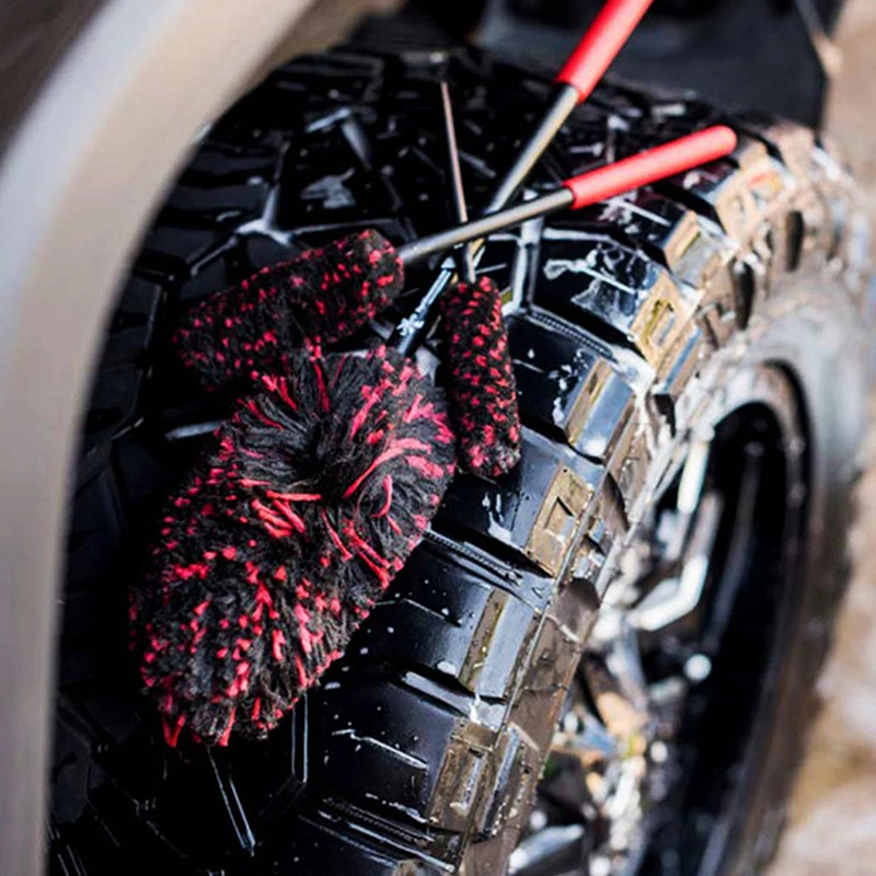 Щетка для детализации автомобильных колес гибкая шерсть автомойки обода