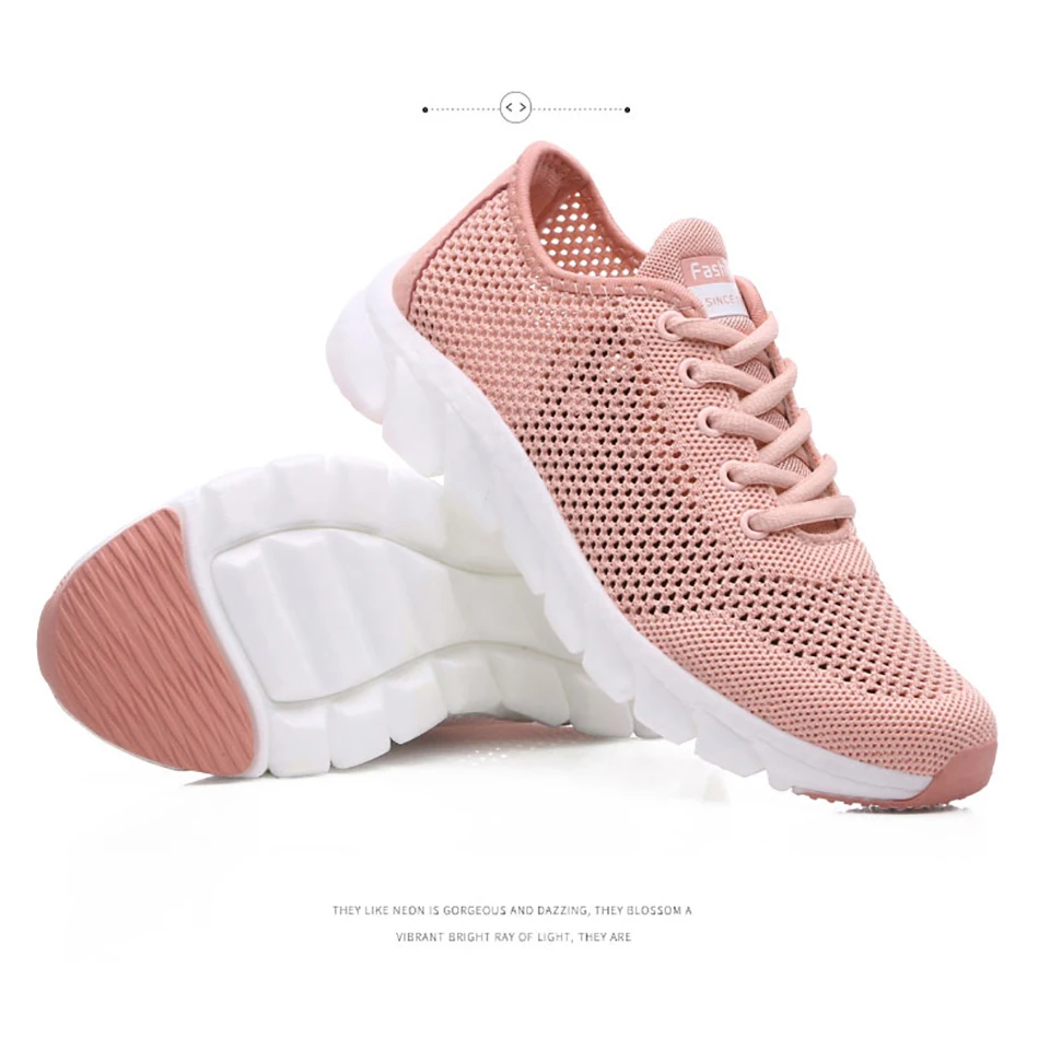 Fashion Running Shoes Women'sOutdoor Sports Shoes Mesh Breathable Casual Sneakers Light Weight Anti-Slip Female Footwear