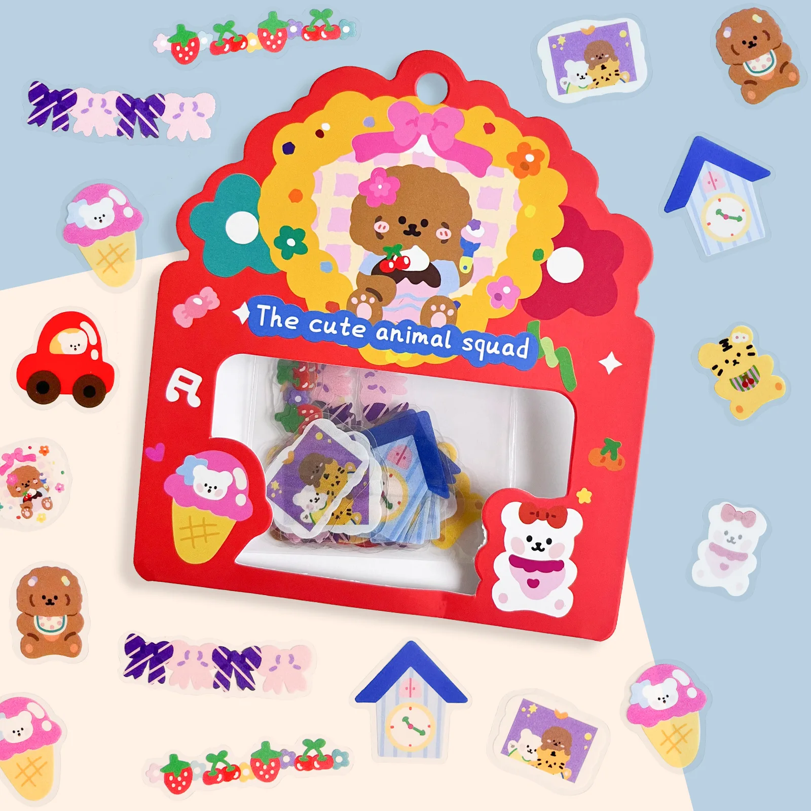

40Pieces/Pack Strawberry Bear Stickers for Girl Cartoon Cute DIY Waterproof Sticker Pack Stationery Notebook Sticker
