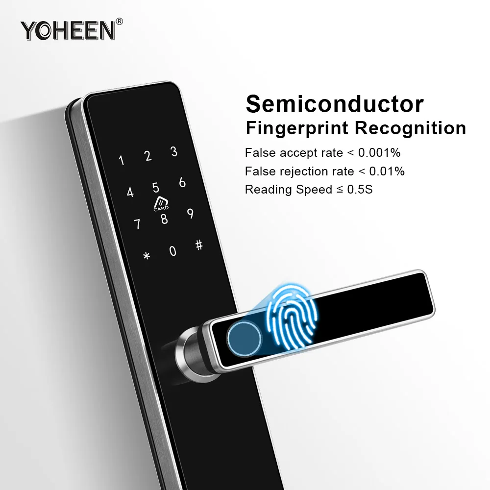 Дверной смарт-замок из нержавеющей стали с Bluetooth и деревянными дверцами