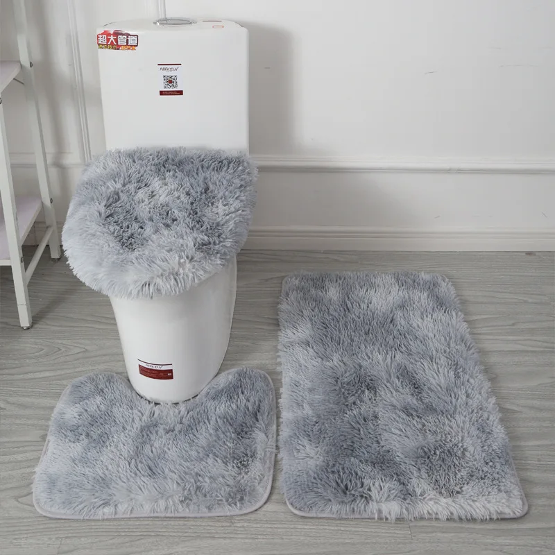 

3 шт./компл. коврик для ванной комнаты Tie-Dye U-ковры в форме животных, подушка для сиденья унитаза, нескользящий прямоугольный напольный коврик...