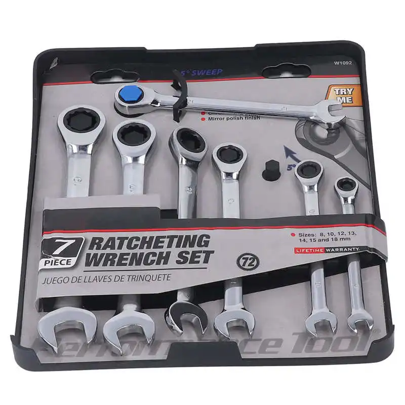 

Fix Head Ratchet Wrench Set Corrosion Resistant Rust Proof Reinforced Open End Ratcheting Wrenches Combination Fully Polished