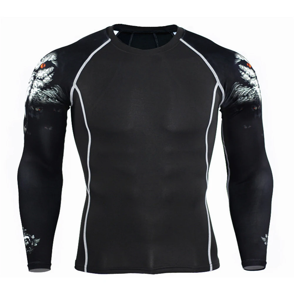T-shirt Men Shirt Polyester Fitness Long Sleeve Mens M~2XL Running Sport Shirt T Shirt Training Activewear Tops
