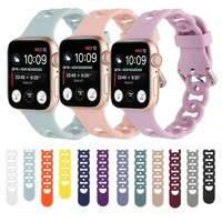 breathable silicone strap for apple watch band 44mm 42mm 40mm 38mm rubber watchband for iwatch series 6 se 5 4 3 7 41mm 45mm