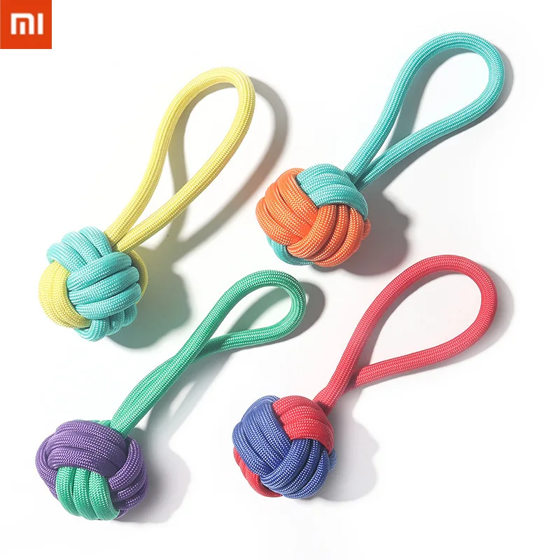 

Xiaomi Pet Toy Color-blocking Woven Molars Bite-resistant Tooth Cleaning Toy Ball with Rope Kitten and Puppy Pet Supplies