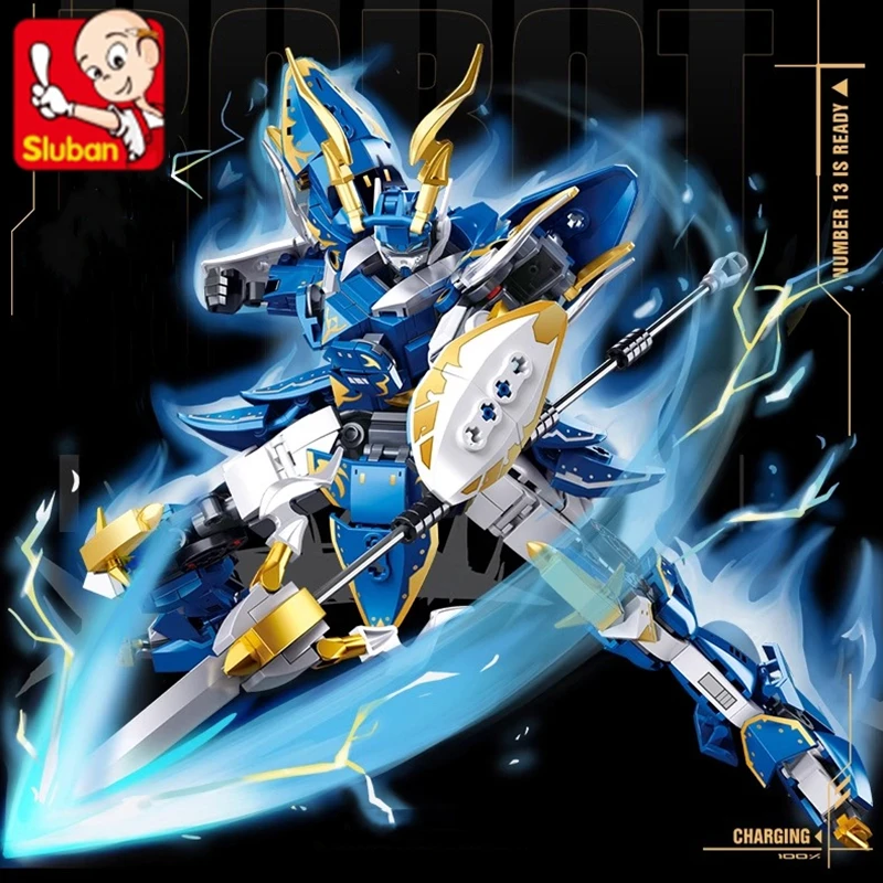 Конструктор SLUBAN Zhao Yun Lu Bu mecha серии три царства