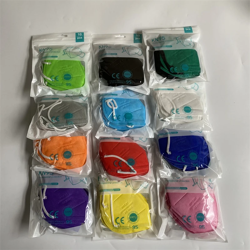 Mascarillas Fpp2 маски ffp2 маска для лица KN95 fpp2 одобренная CE цветная защита черные тушь