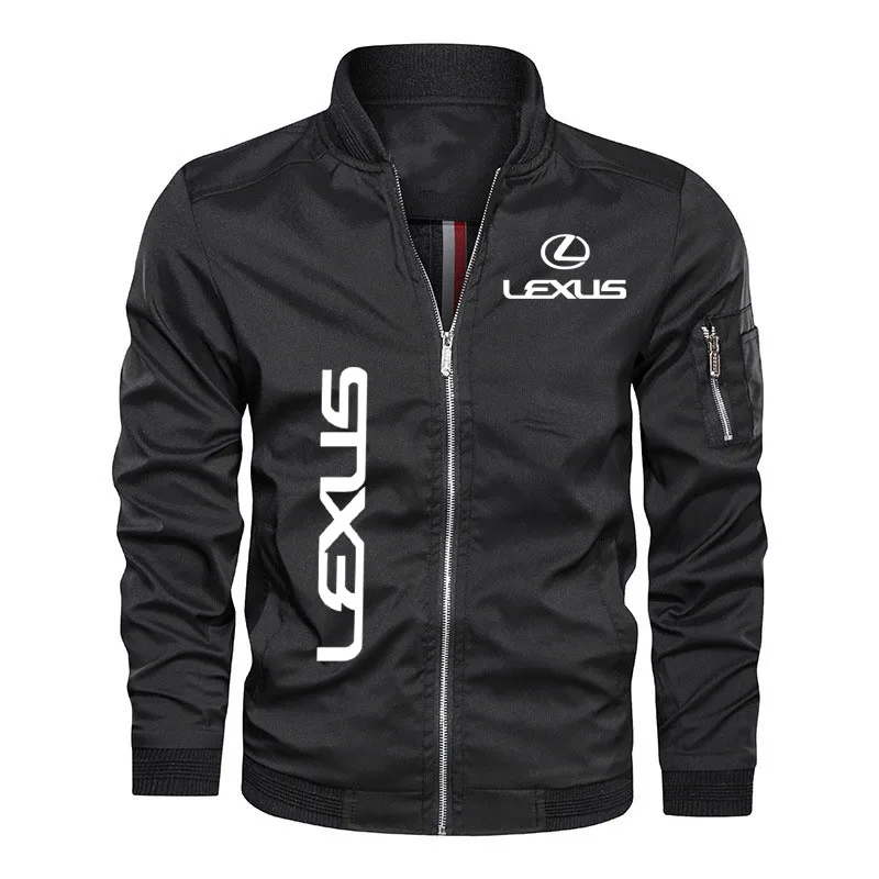 

Spring Autumn Hot sale High Quality Men's Jacket Lexus car logo print New Bomber Jacket Outdoor windproof Zipper Jacket