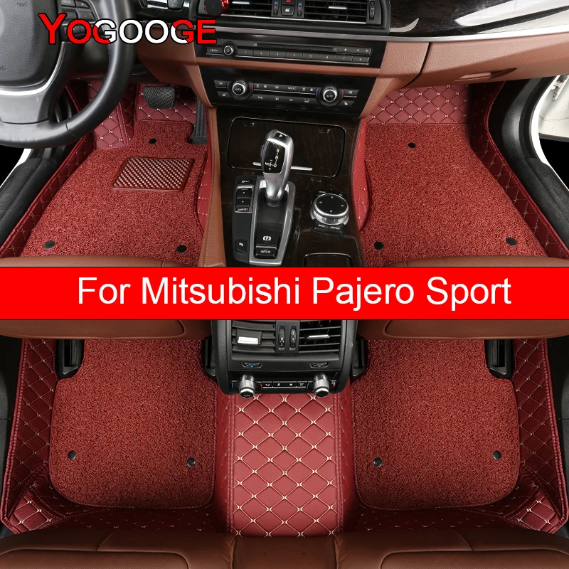 

YOGOOGE Car Floor Mats For Mitsubishi Pajero Sport I II III Foot Coche Accessories Carpets