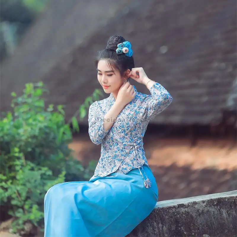 

2023 thailand traditional festival clothing dai minority cosplay costume national style women travel photography thai dress
